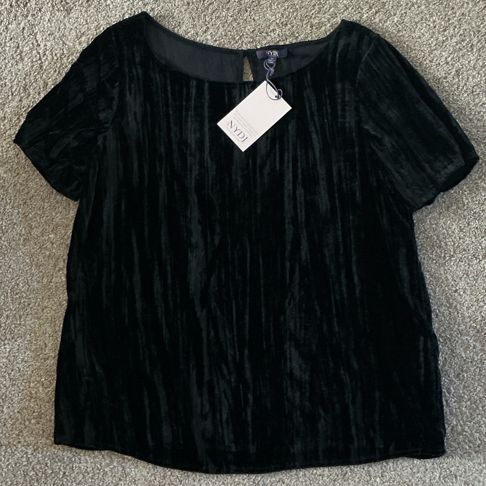 NEW NYDJ Women's Black Velvet Blouse, size M